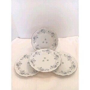 Johann Haviland Blue Garland Salad Plates 7.5" Bavaria Germany - Set of 4